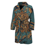 Tribal Sea Turtle Print Men's Bathrobe