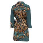 Tribal Sea Turtle Print Men's Bathrobe