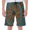 Tribal Sea Turtle Print Men's Beach Shorts