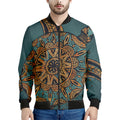 Tribal Sea Turtle Print Men's Bomber Jacket