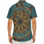 Tribal Sea Turtle Print Men's Deep V-Neck Shirt