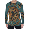 Tribal Sea Turtle Print Men's Long Sleeve T-Shirt