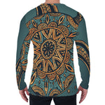 Tribal Sea Turtle Print Men's Long Sleeve T-Shirt