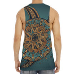 Tribal Sea Turtle Print Men's Muscle Tank Top