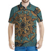 Tribal Sea Turtle Print Men's Polo Shirt