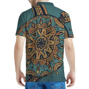 Tribal Sea Turtle Print Men's Polo Shirt