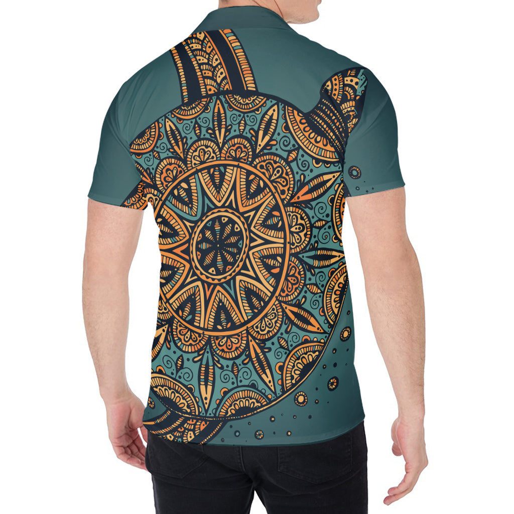 Tribal Sea Turtle Print Men's Shirt