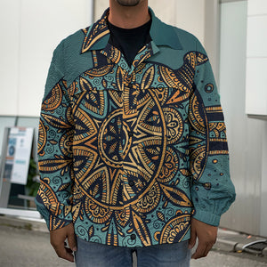 Tribal Sea Turtle Print Men's Shirt Jacket