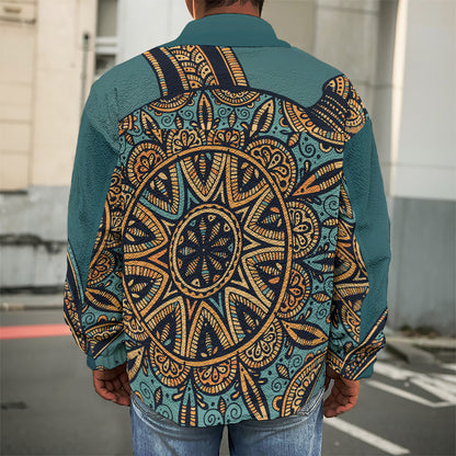 Tribal Sea Turtle Print Men's Shirt Jacket