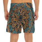 Tribal Sea Turtle Print Men's Split Running Shorts