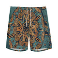 Tribal Sea Turtle Print Men's Athletic Shorts