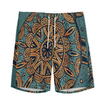 Tribal Sea Turtle Print Men's Sports Shorts