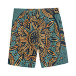 Tribal Sea Turtle Print Men's Sports Shorts
