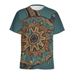 Tribal Sea Turtle Print Men's Sports T-Shirt