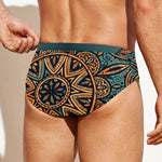 Tribal Sea Turtle Print Men's Swim Briefs