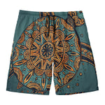 Tribal Sea Turtle Print Men's Swim Trunks