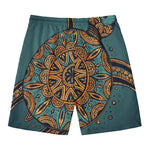 Tribal Sea Turtle Print Men's Swim Trunks