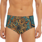 Tribal Sea Turtle Print Men's Triangle Swim Briefs