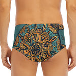 Tribal Sea Turtle Print Men's Triangle Swim Briefs