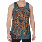 Tribal Sea Turtle Print Men's Velvet Tank Top