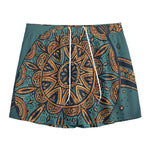 Tribal Sea Turtle Print Mesh Shorts