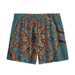 Tribal Sea Turtle Print Mesh Shorts