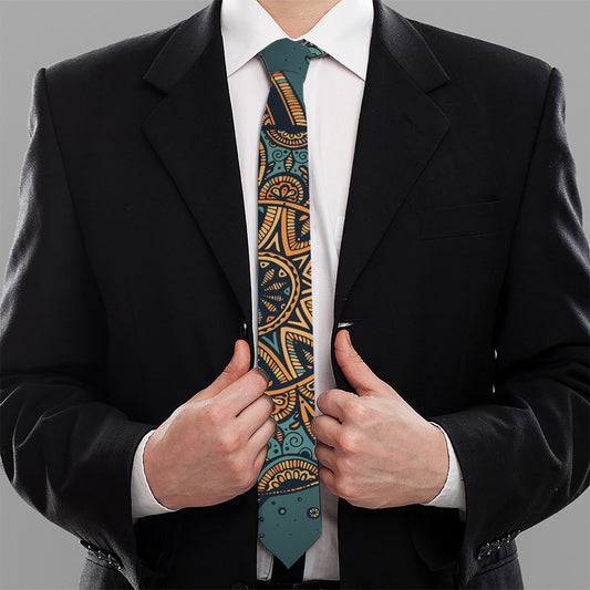 Tribal Sea Turtle Print Necktie