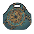Tribal Sea Turtle Print Neoprene Lunch Bag