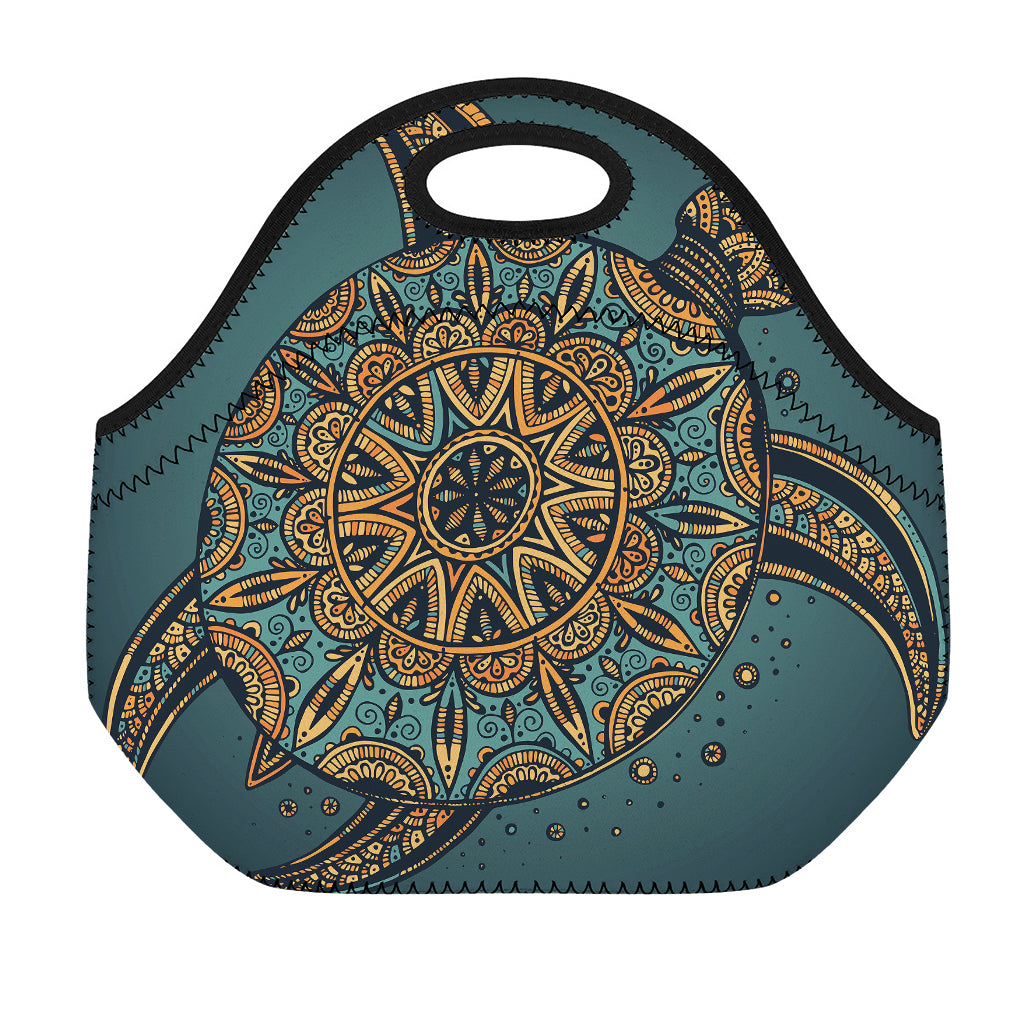 Tribal Sea Turtle Print Neoprene Lunch Bag