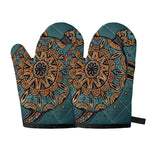 Tribal Sea Turtle Print Oven Mitts