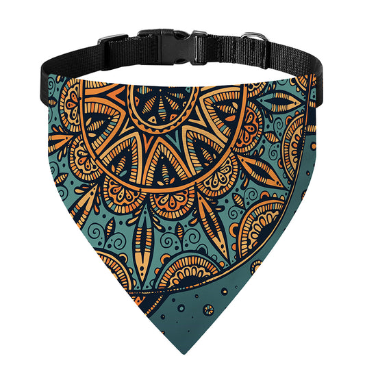 Tribal Sea Turtle Print Over The Collar Dog Bandana