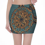 Tribal Sea Turtle Print Pencil Mini Skirt