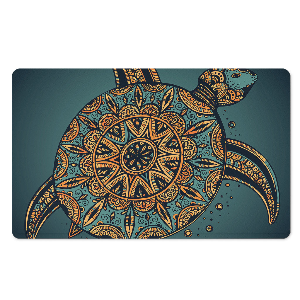 Tribal Sea Turtle Print Polyester Doormat