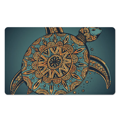 Tribal Sea Turtle Print Polyester Doormat