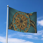 Tribal Sea Turtle Print Polyester Flag
