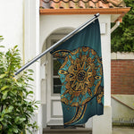 Tribal Sea Turtle Print Polyester Flag