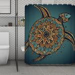 Tribal Sea Turtle Print Polyester Shower Curtain