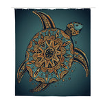 Tribal Sea Turtle Print Polyester Shower Curtain