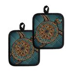 Tribal Sea Turtle Print Pot Holders