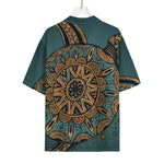 Tribal Sea Turtle Print Rayon Hawaiian Shirt
