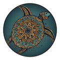 Tribal Sea Turtle Print Round Floor Mat