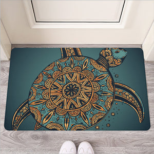 Tribal Sea Turtle Print Rubber Doormat