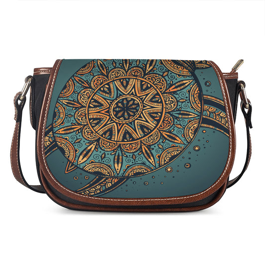 Tribal Sea Turtle Print Saddle Bag