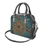 Tribal Sea Turtle Print Shoulder Handbag