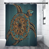 Tribal Sea Turtle Print Shower Curtain