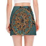 Tribal Sea Turtle Print Side Slit Mini Skirt