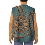 Tribal Sea Turtle Print Sleeveless Baseball Jersey