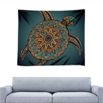Tribal Sea Turtle Print Tapestry