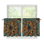 Tribal Sea Turtle Print Tier Curtains