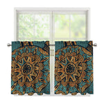 Tribal Sea Turtle Print Tier Curtains
